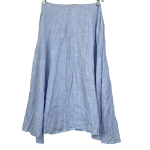 Women's Maxi Skirt Blue And White Striped Back Zip